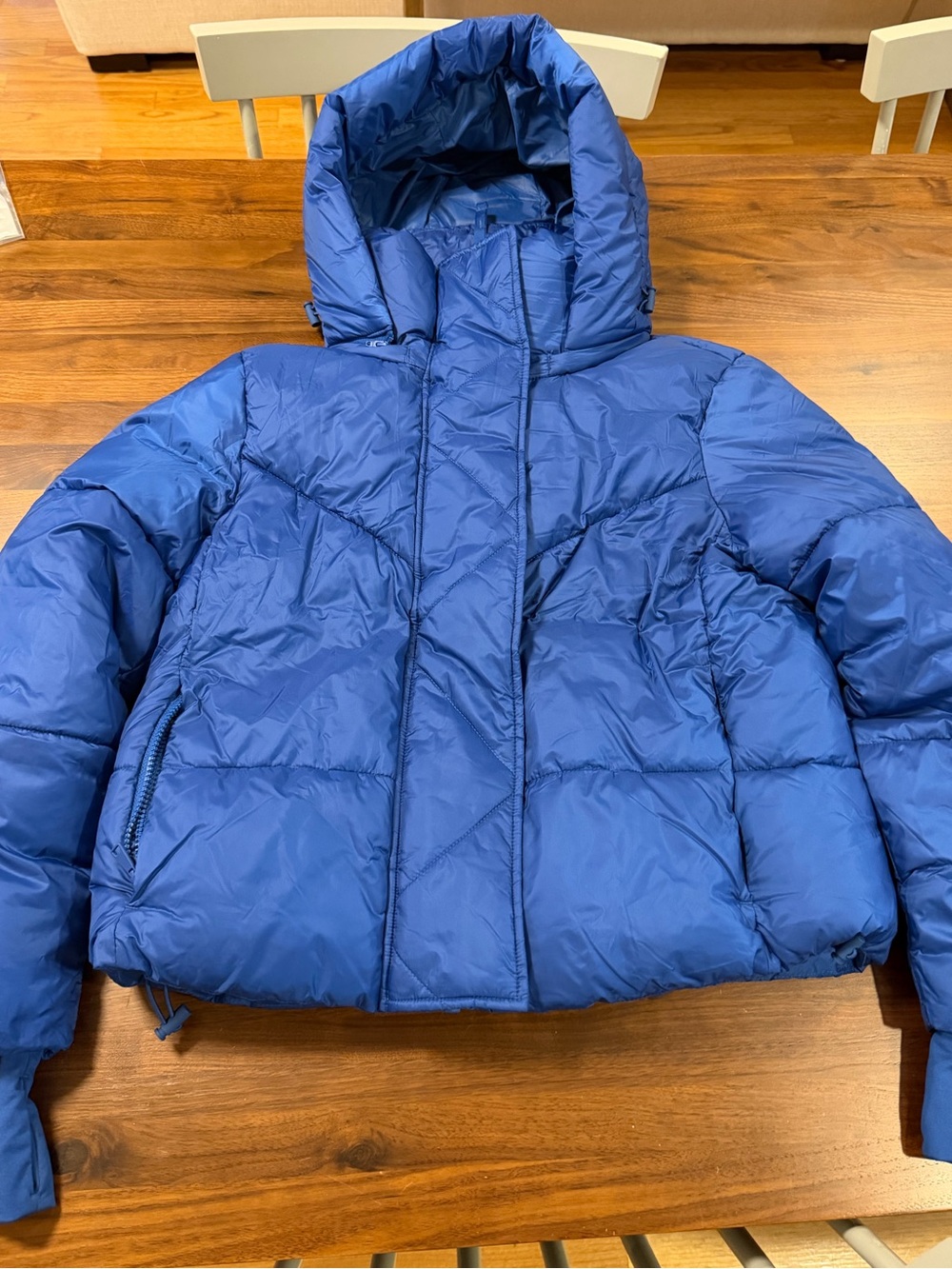 Gap cropped puffer coat with detachable hood